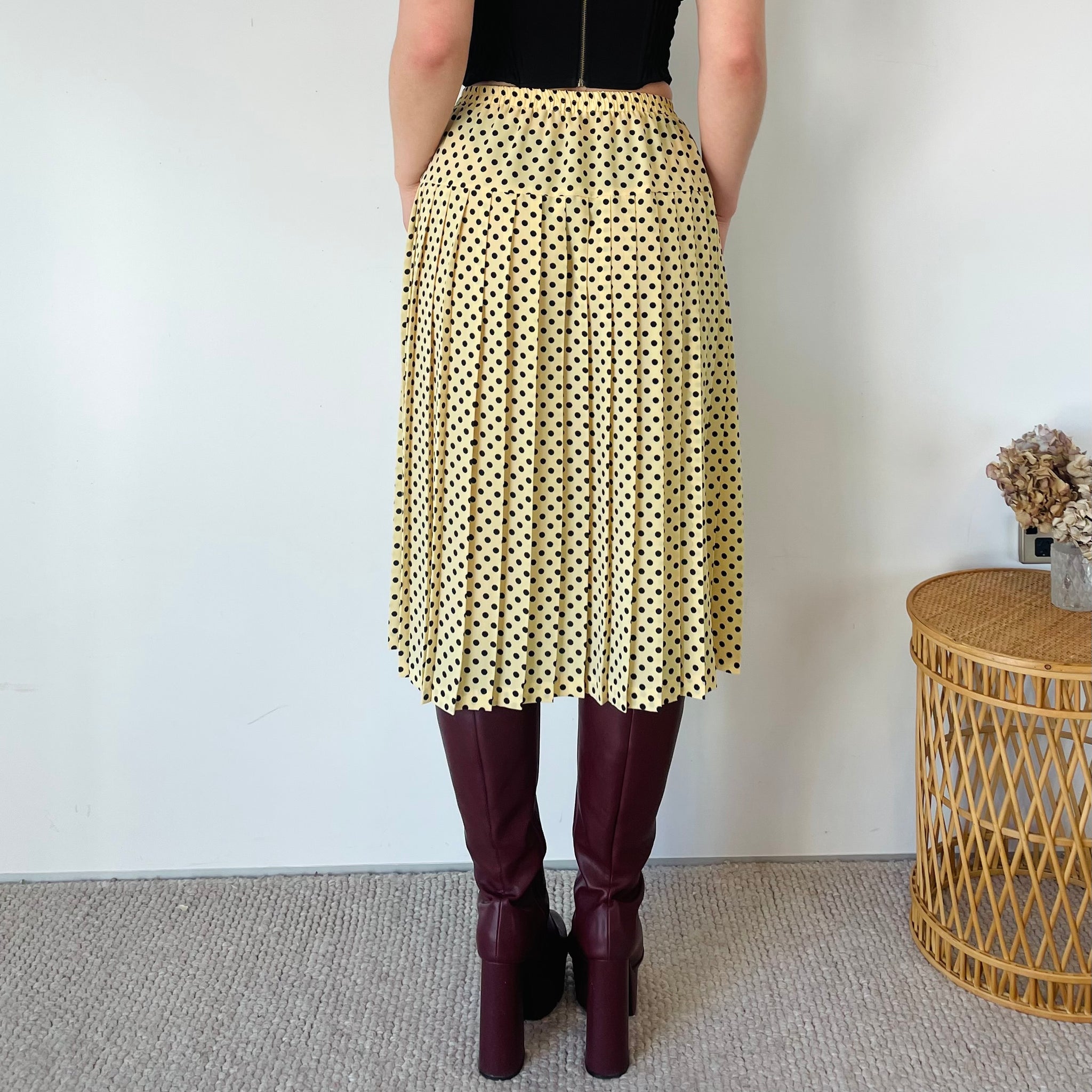 Vintage Polka Dot Midi Skirt (M-XL)