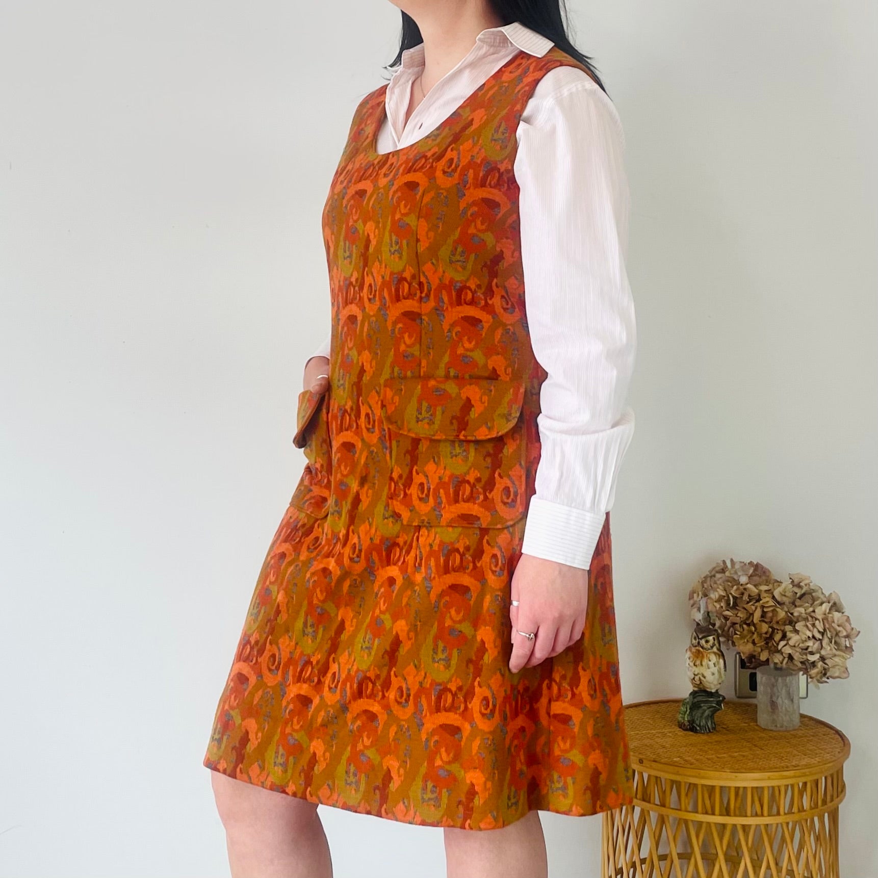 Vintage Patterned Pinafore (XL)