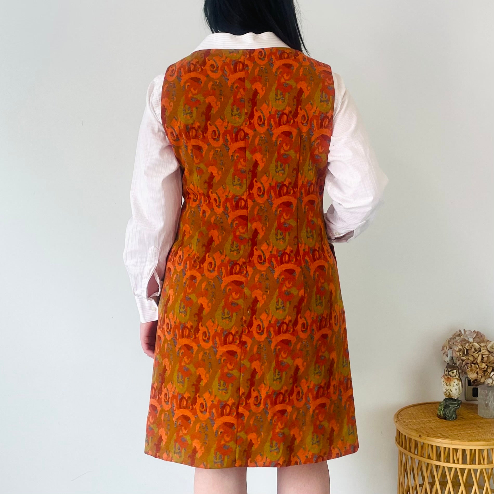 Vintage Patterned Pinafore (XL)