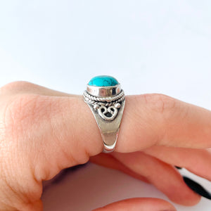 Sterling Silver Dyed Howlite Ring