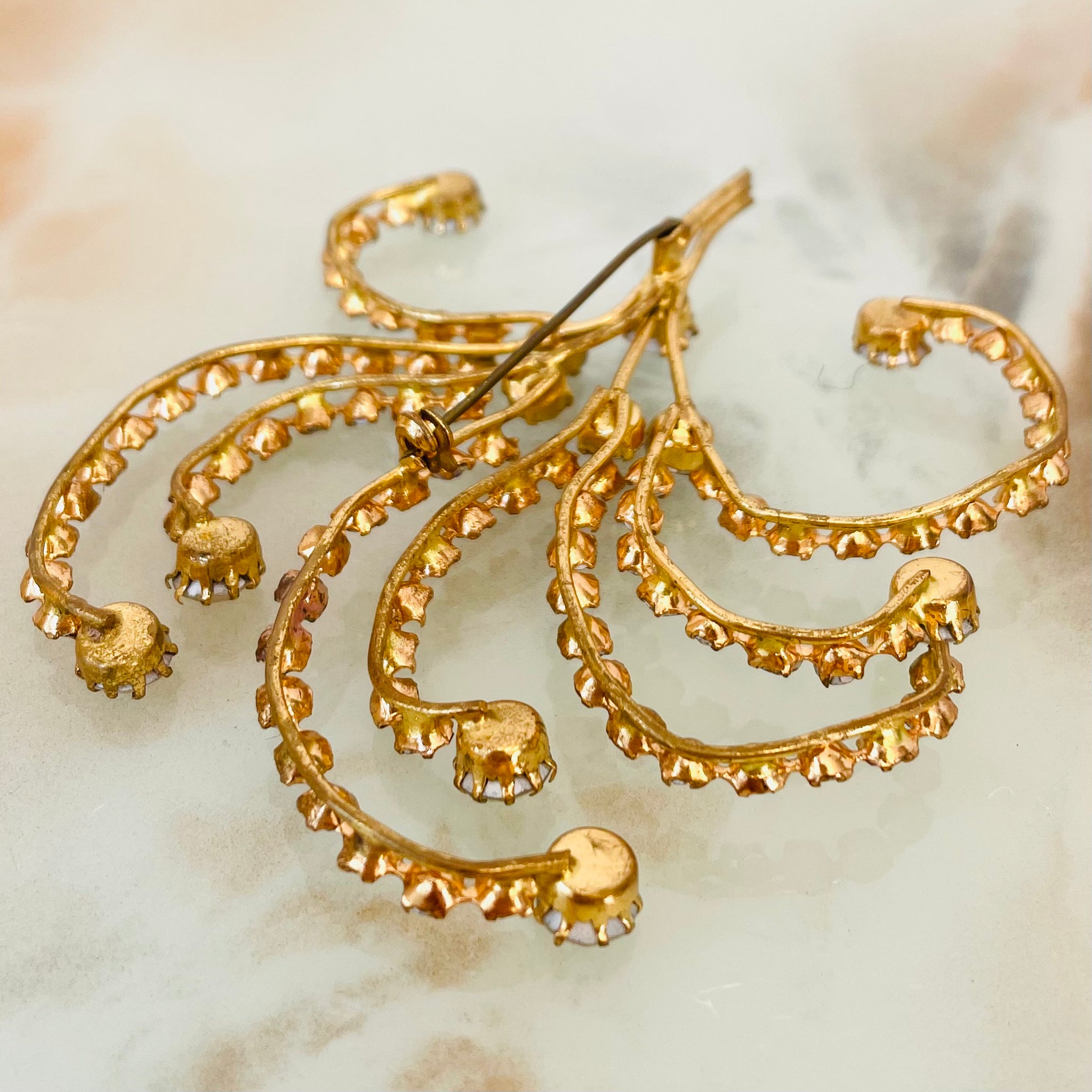 Vintage Sparkly Swirl Brooch