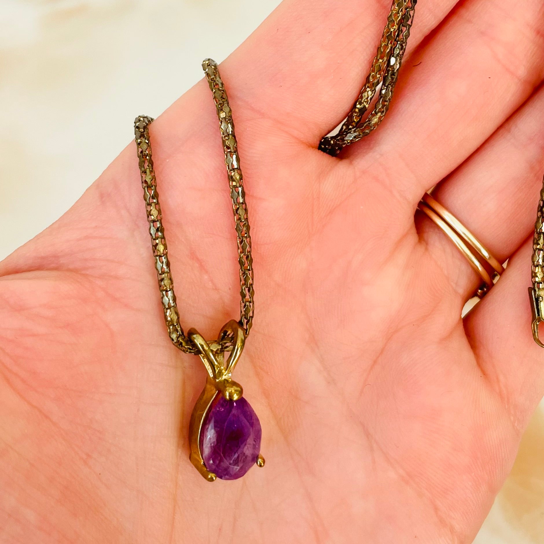 Amethyst Pendant Necklace